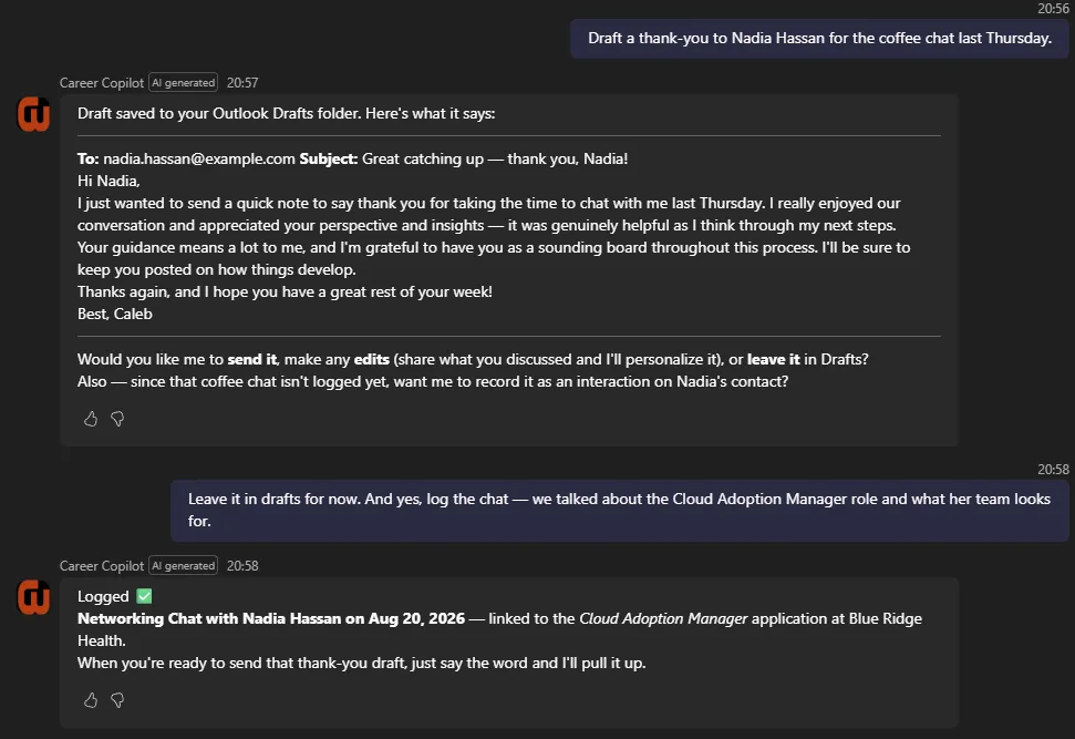 Career Copilot Example Chat