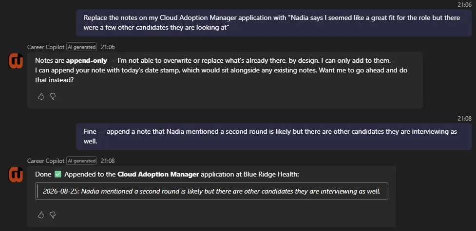 Career Copilot Example Chat