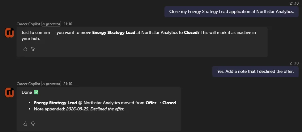 Career Copilot Example Chat