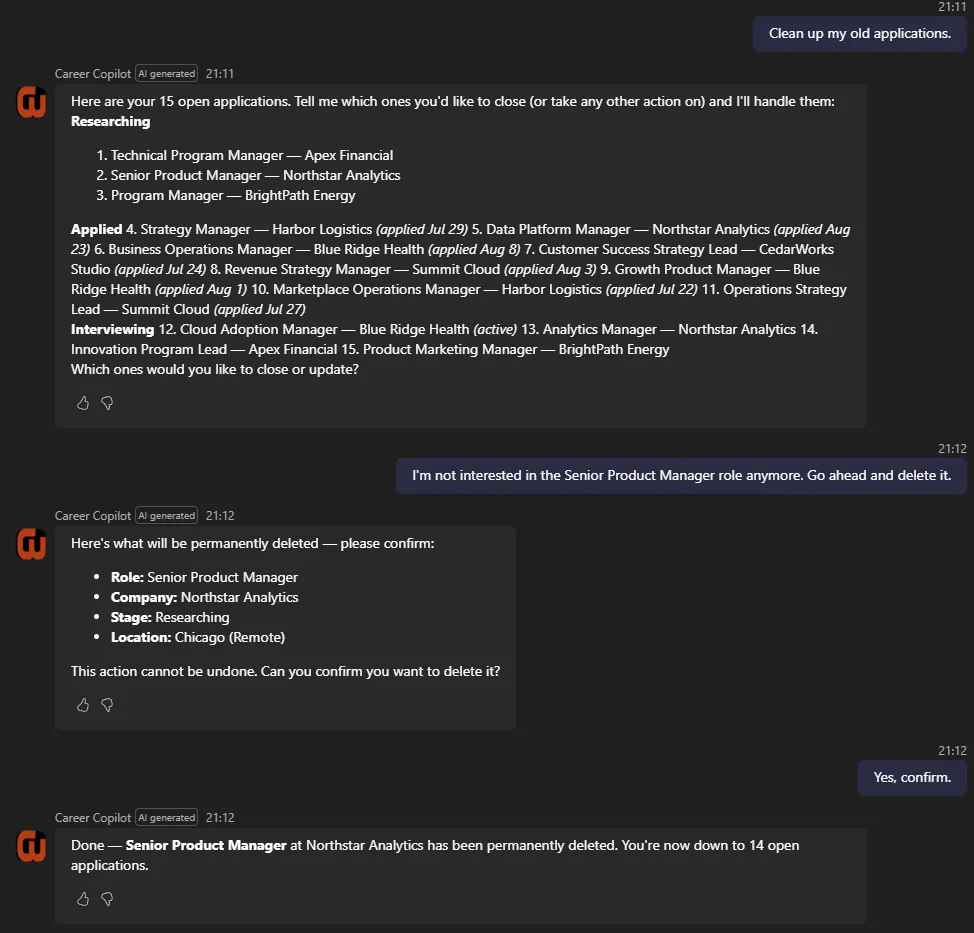 Career Copilot Example Chat