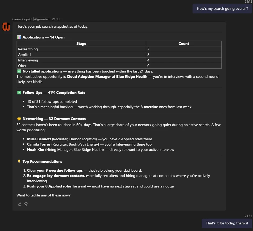 Career Copilot Example Chat
