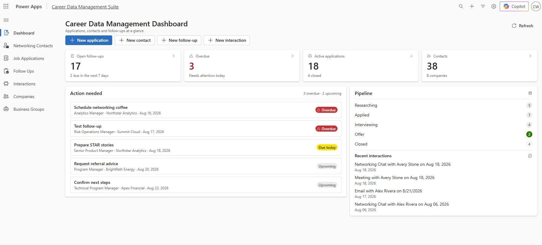 Career Development Hub Model-Driven App