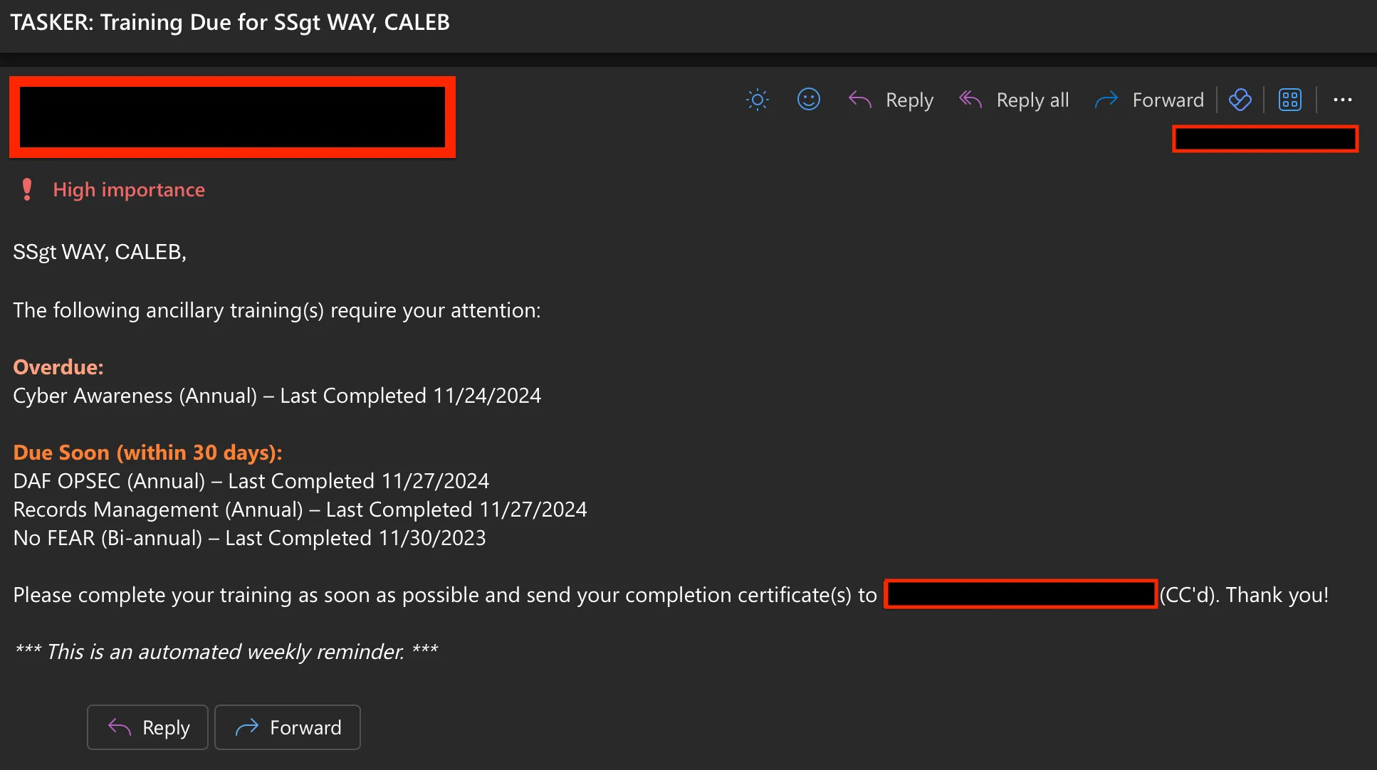 Example Email